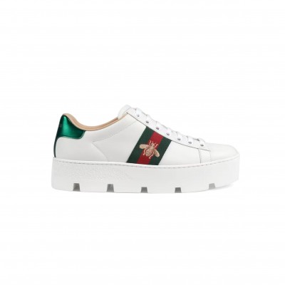 GUCCI WOMEN'S ACE EMWROIDERED PLATFORM SNEAKER 577573